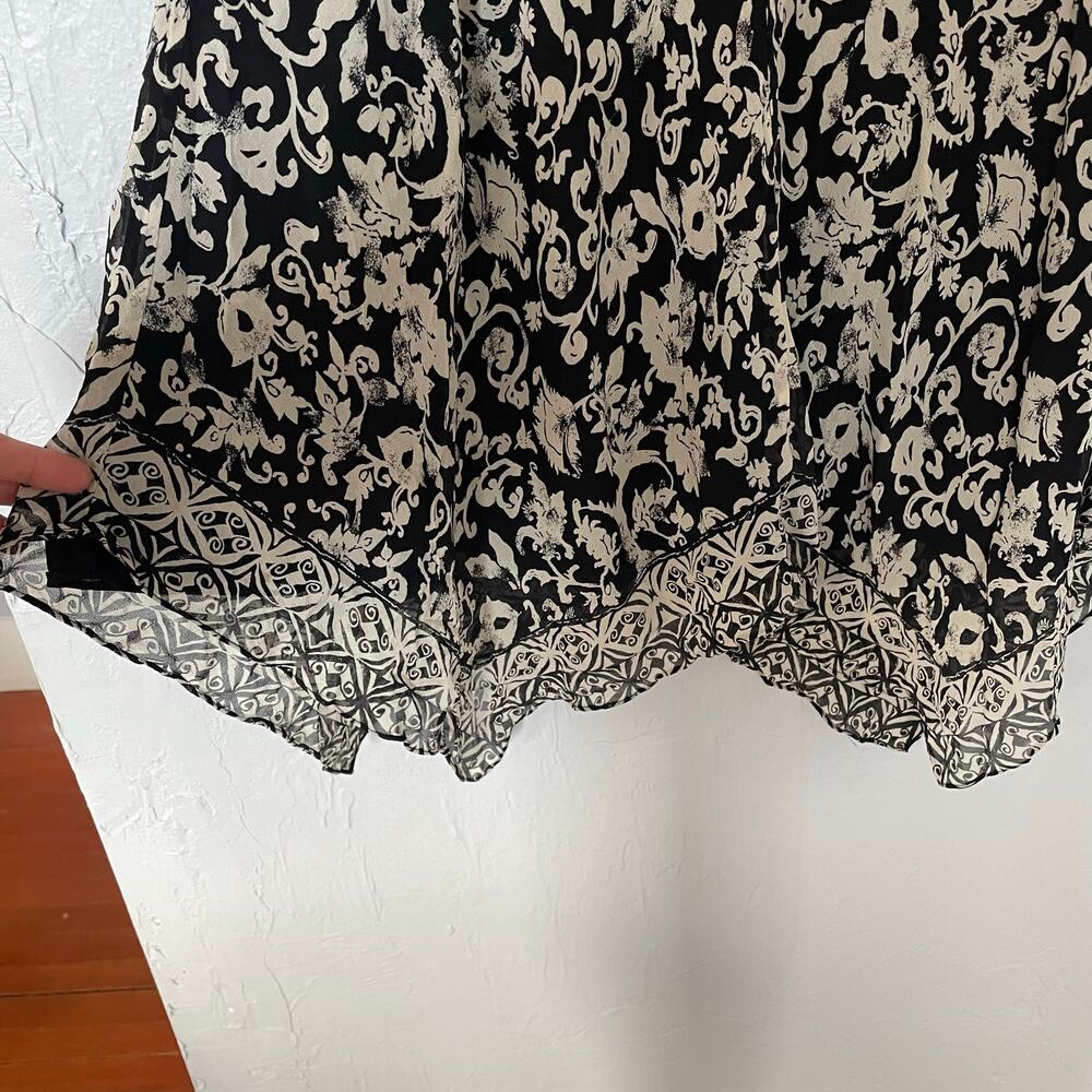 Vintage Charter Club Y2K 100% Silk Skirt Handkerchief Hem Floral Lined size 10 - Picture 8 of 9